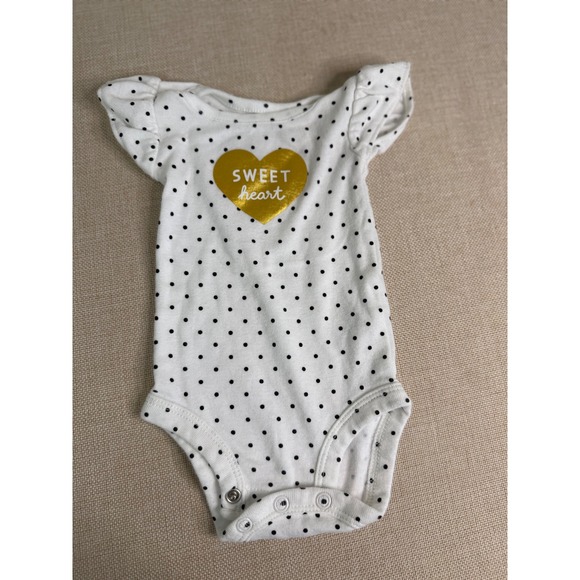 Carters Baby Girl Newborn Bodysuit 4-Pack Floral Polka Dot Brown White NB 0288 - Picture 4 of 7